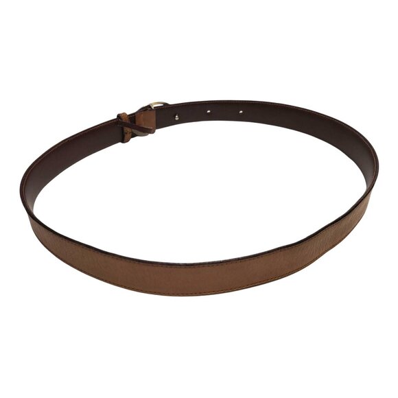 Vintage Gucci Leather Belt Oval Logo Brass Buckle - Picture 7 of 10